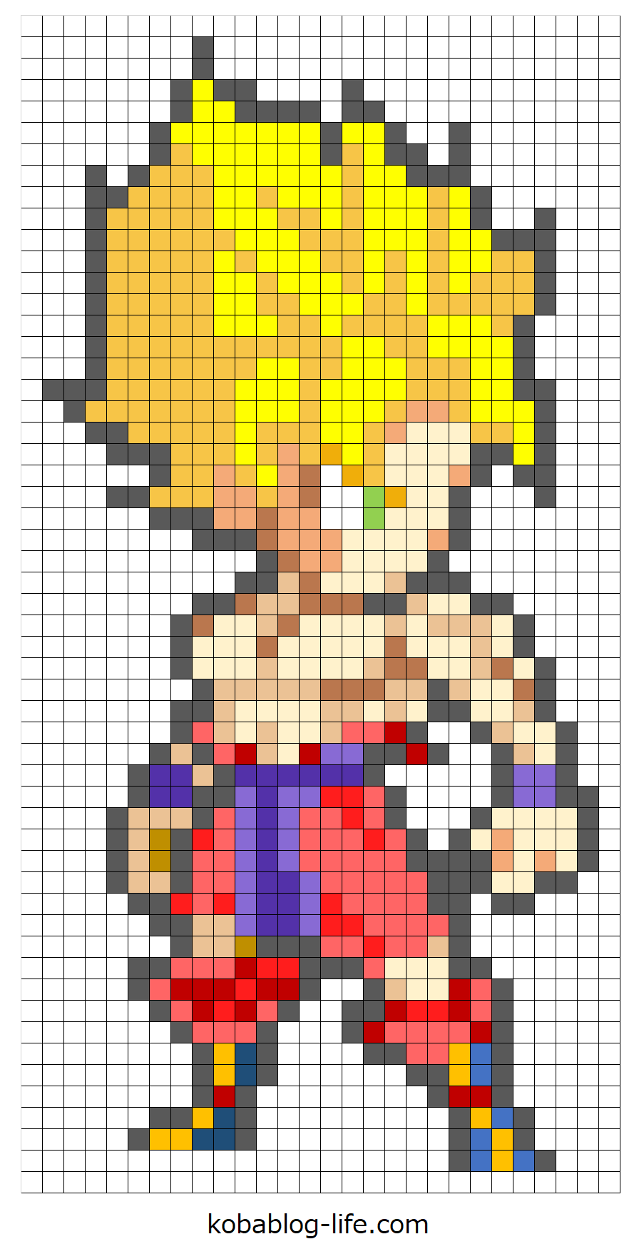 簡単 アイロンビーズ ドラゴンボールの図案を紹介します 孫悟空 身勝手の極意 ページ 2 Kobablog Life